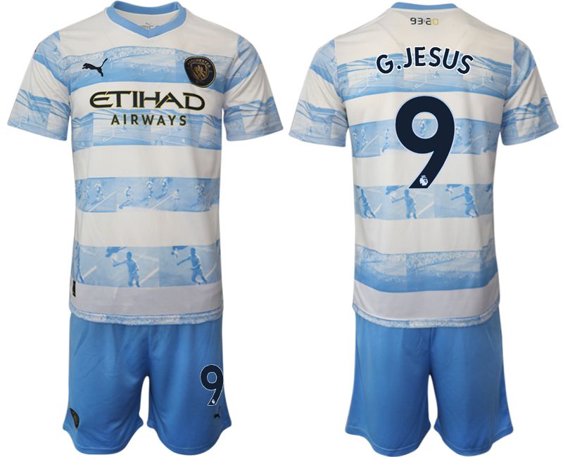 Men 2022-2023 Club Manchester City blue 9 Soccer Jersey
